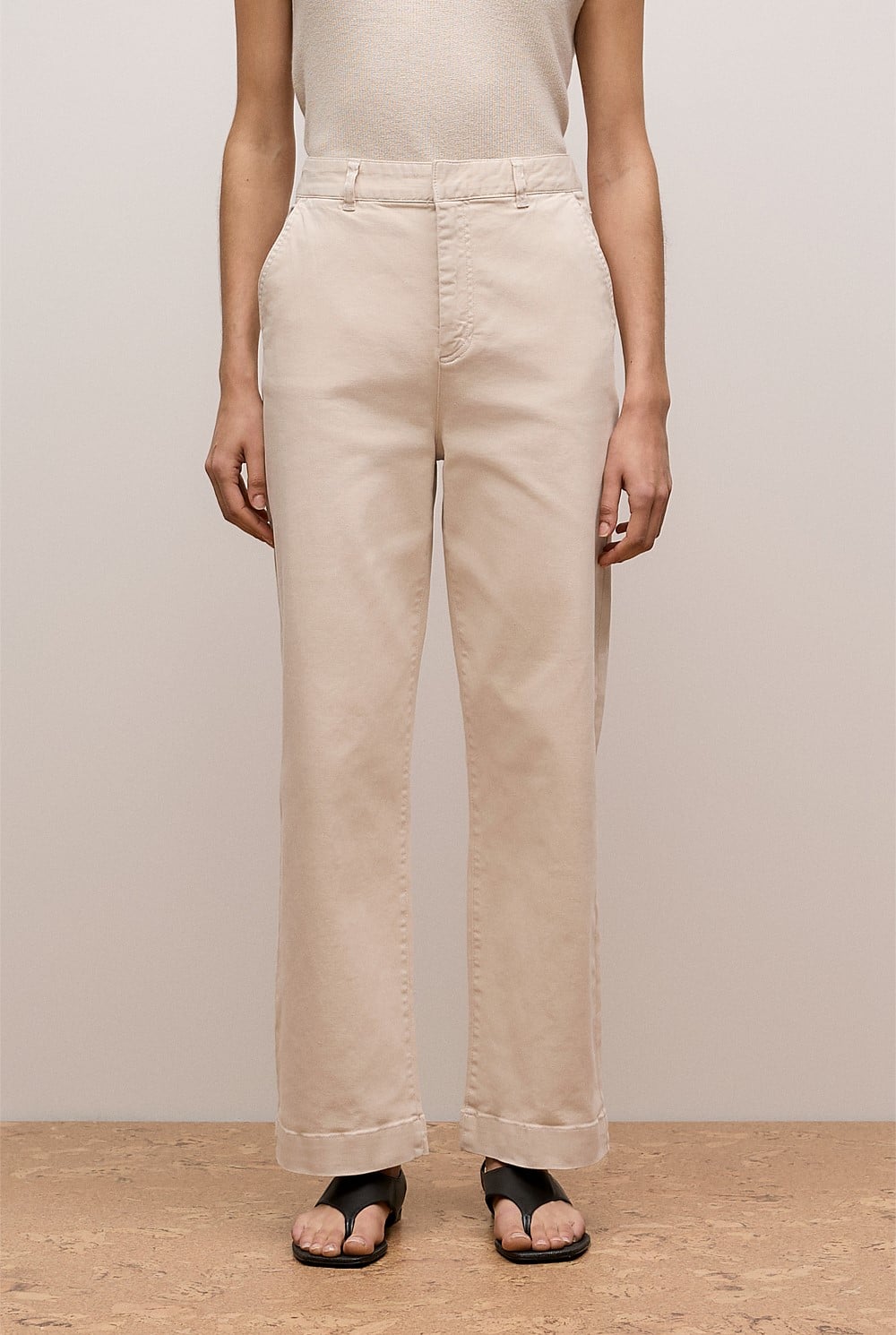 Garment Dyed Denim Tailored Pant