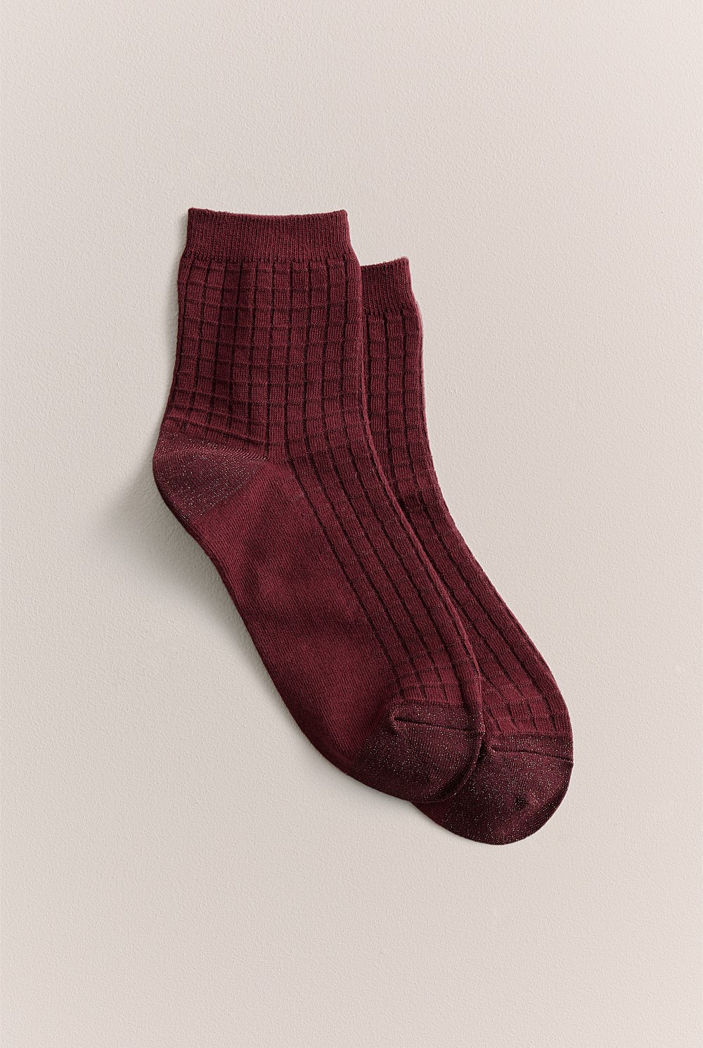 Textured Grid Crew Sock