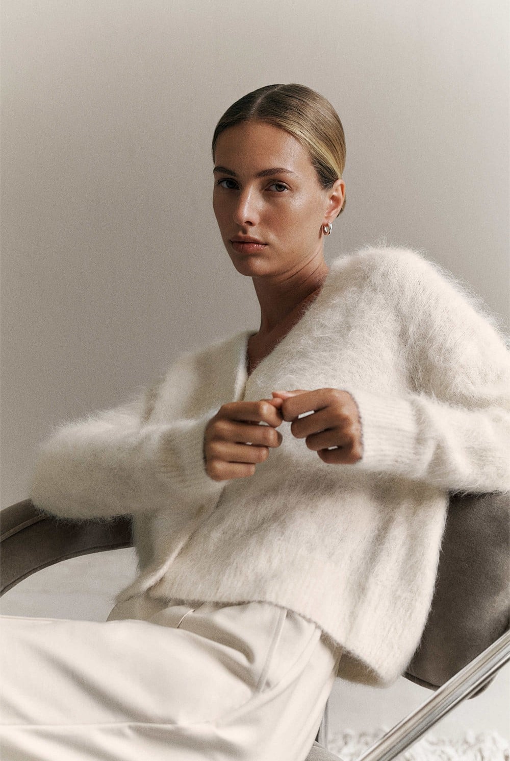 Brushed Alpaca Cardigan