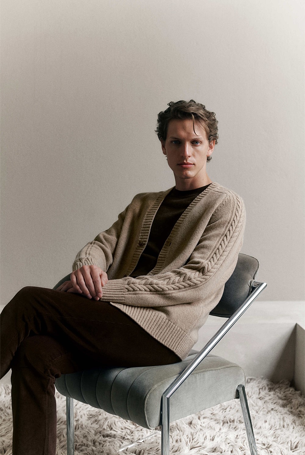 Merino Cable Detail Cardigan