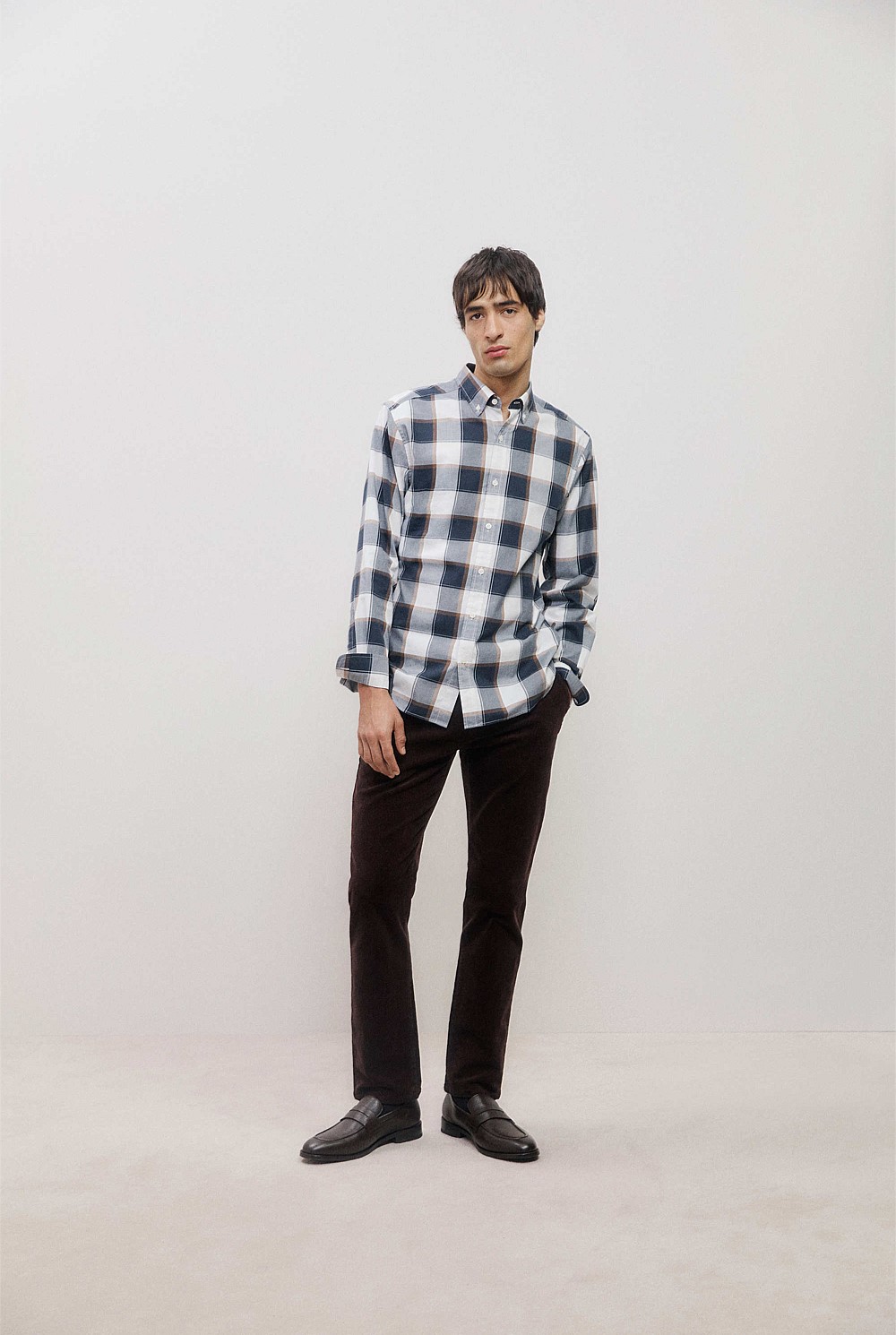 Regular Fit Brushed Check Shirt