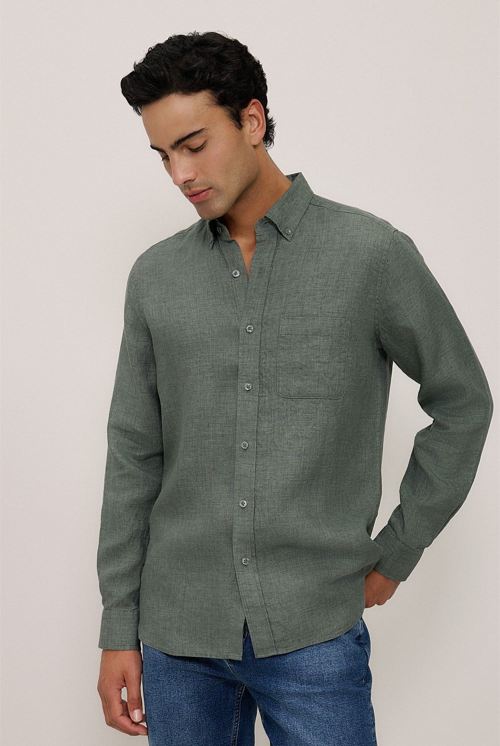 Regular Fit Delave Linen Shirt