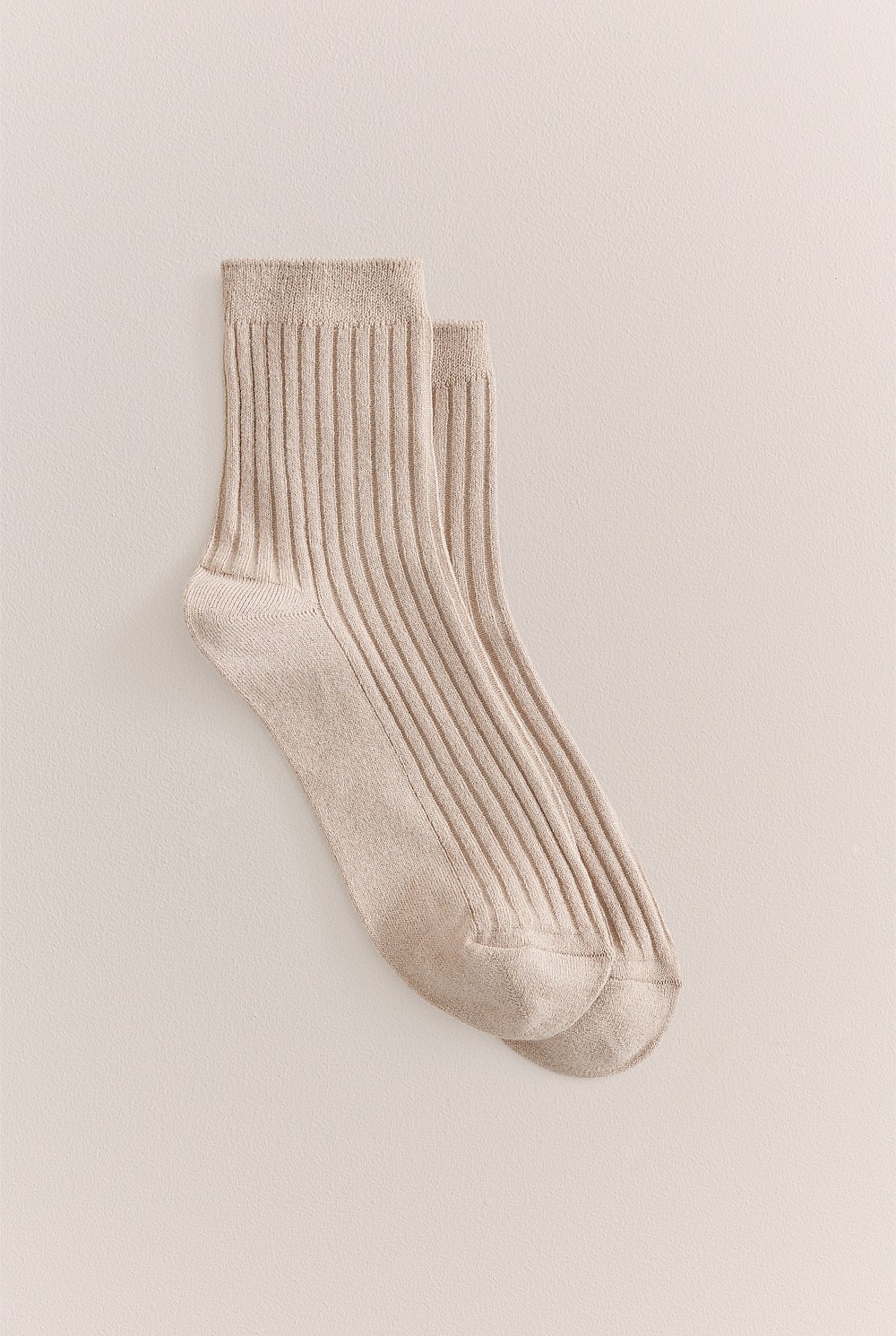 Metallic Rib Crew Sock