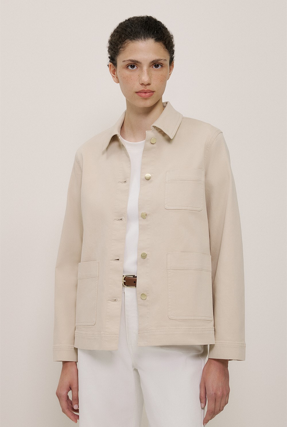Garment Dyed Denim Pocket Detail Jacket