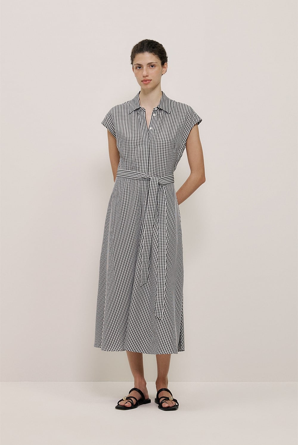 Gingham Belted Dress
