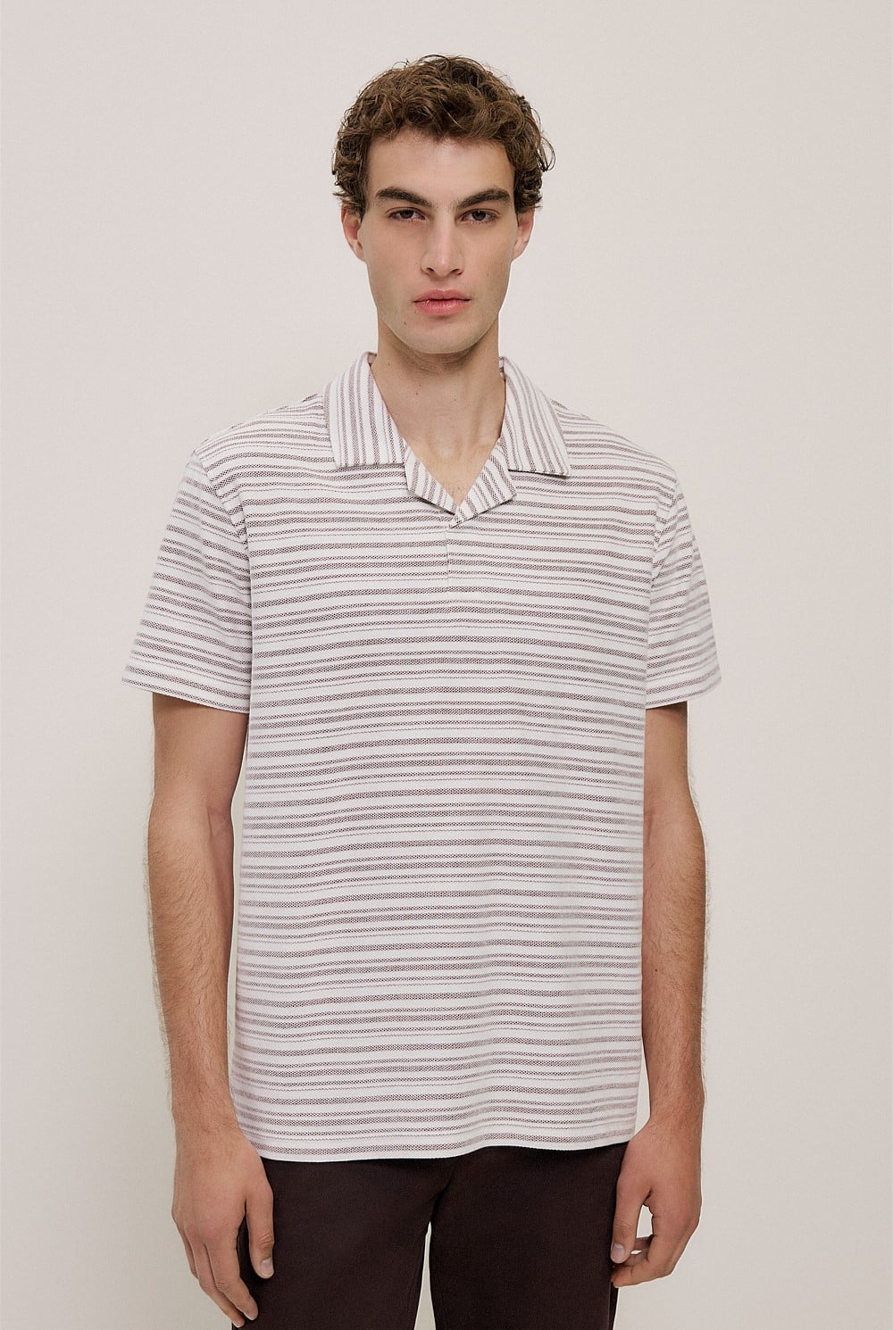 Jacquard Stripe Polo