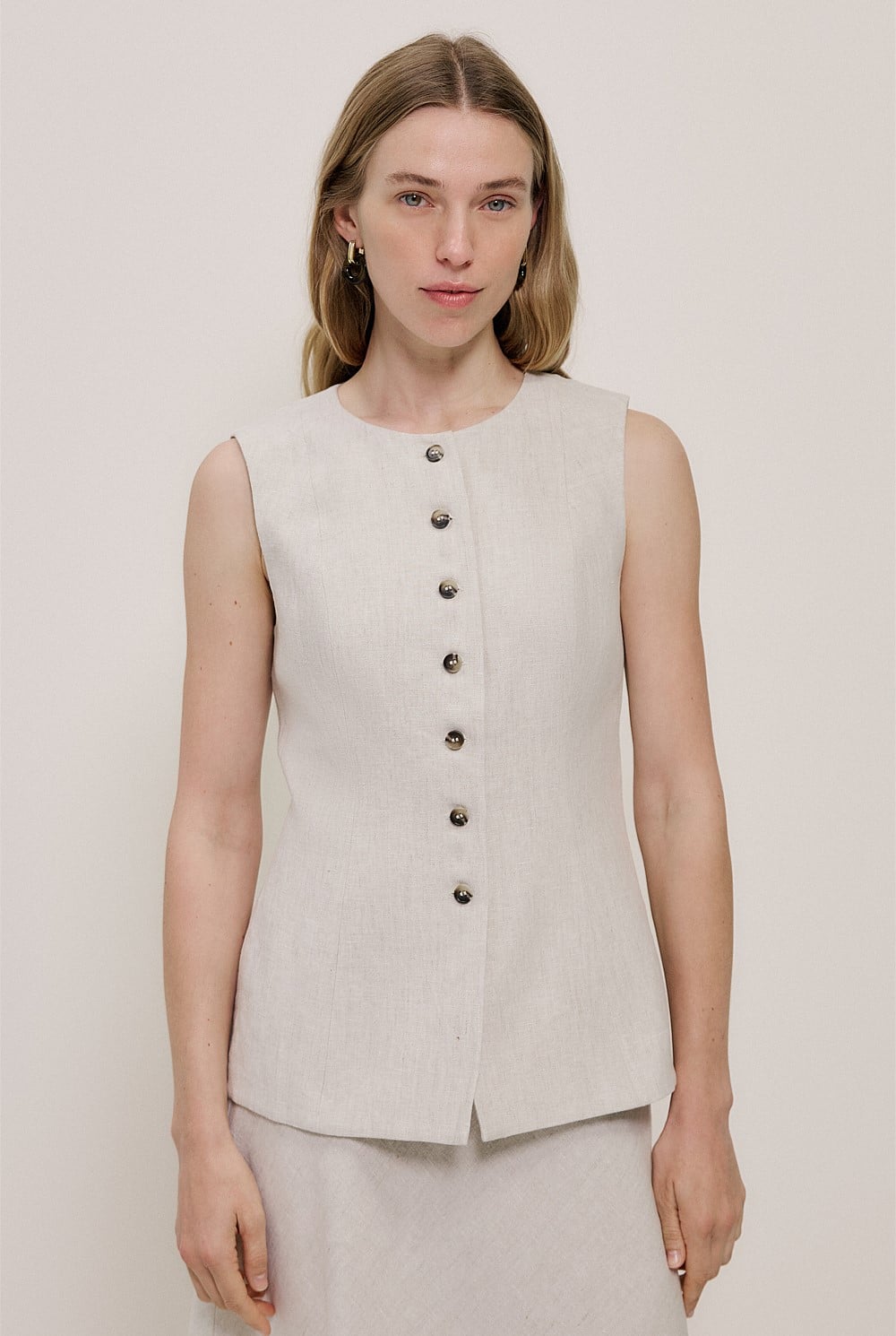 Linen Tailored Vest