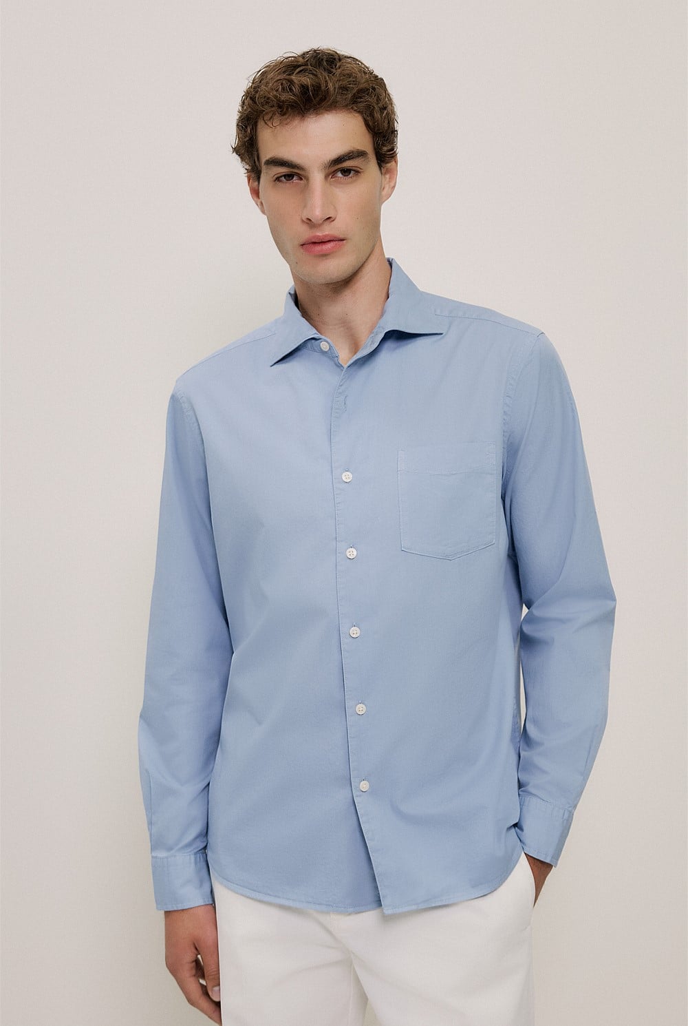 Garment Dyed Cotton Twill Shirt