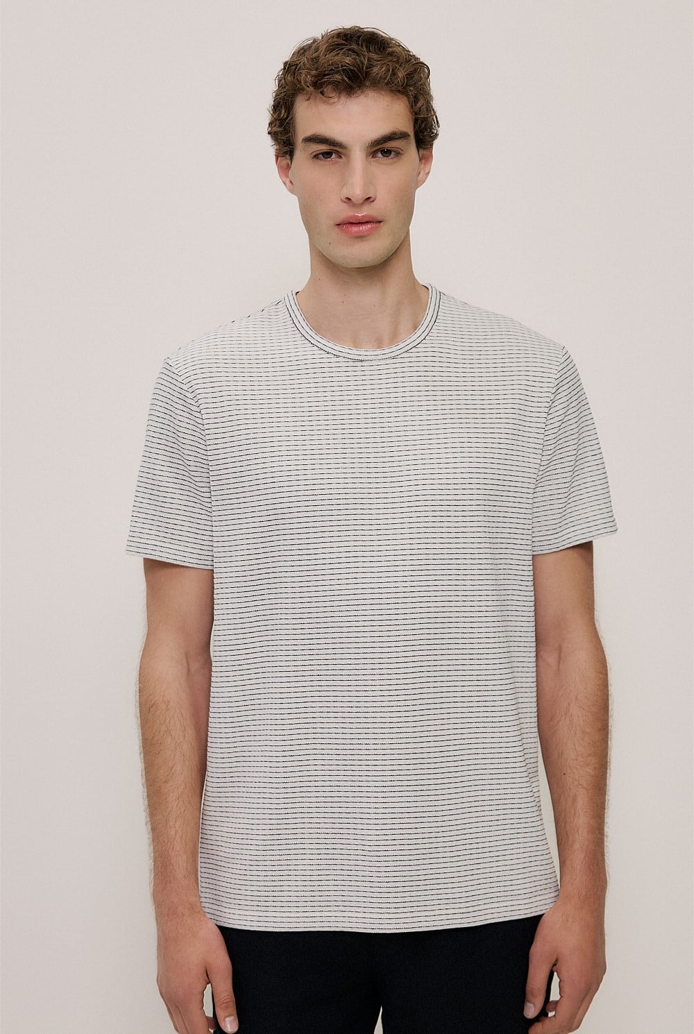 Jacquard Cotton Textured T-shirt