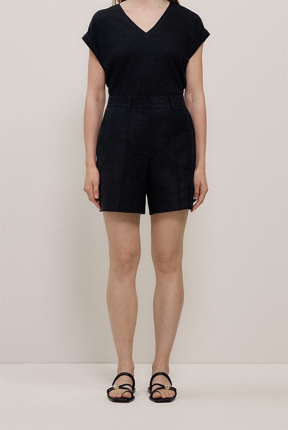 Stretch Linen Blend Short