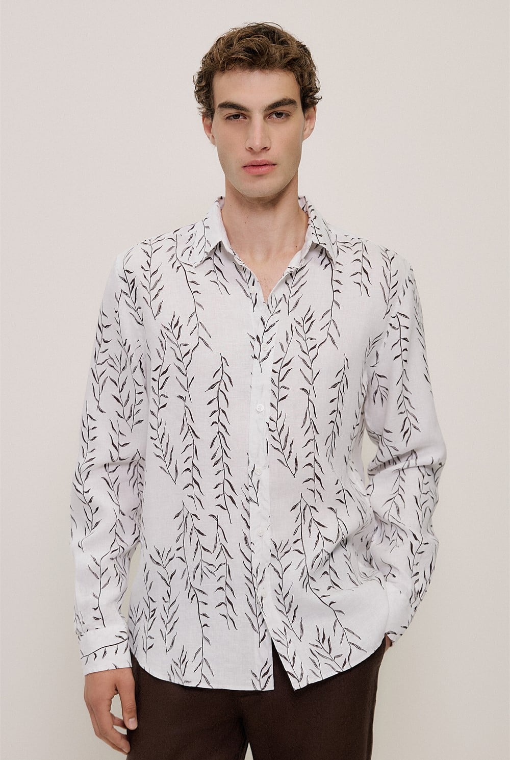 Rowan Regular Fit Linen Long Sleeve Shirt