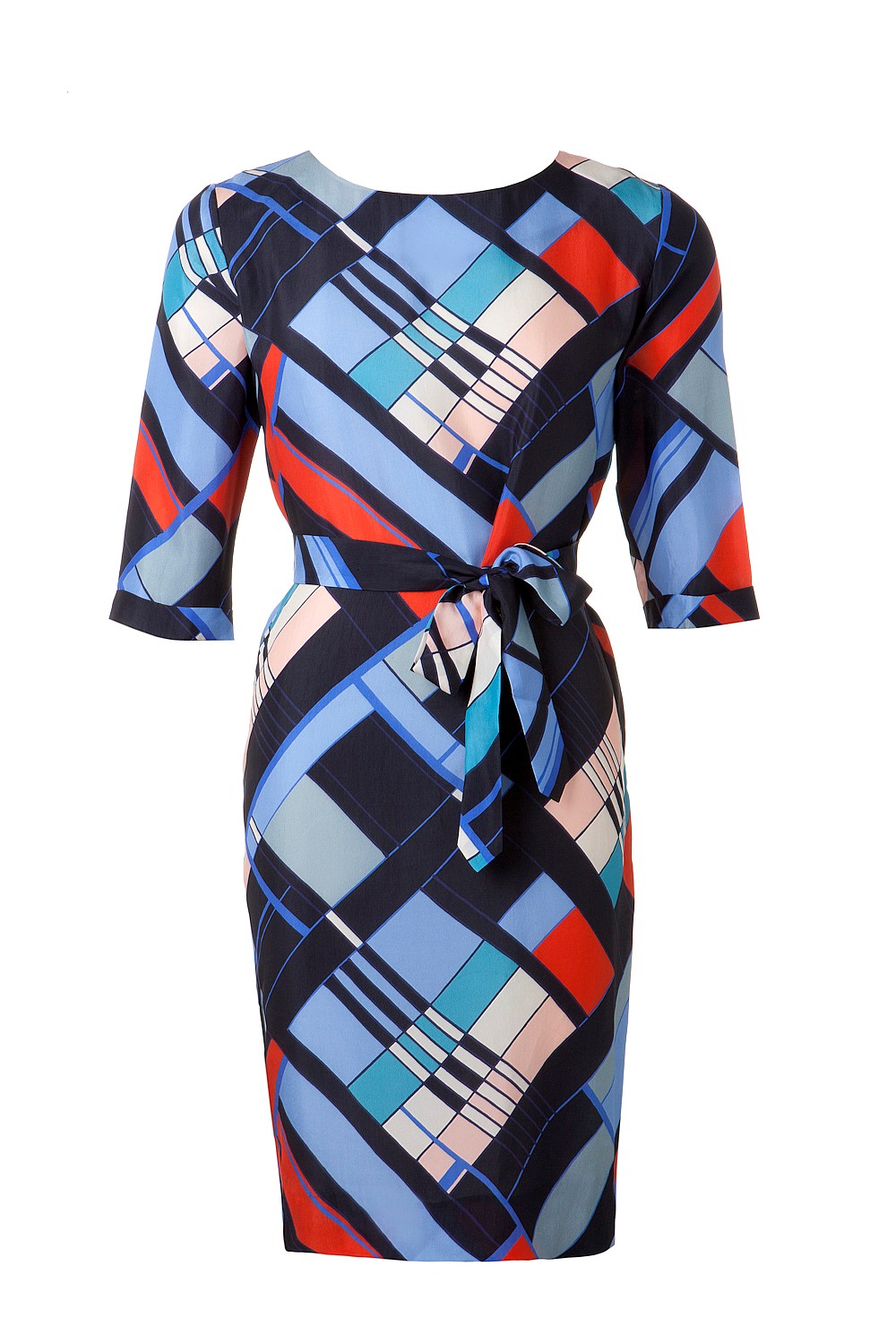 Geometric Check Dress