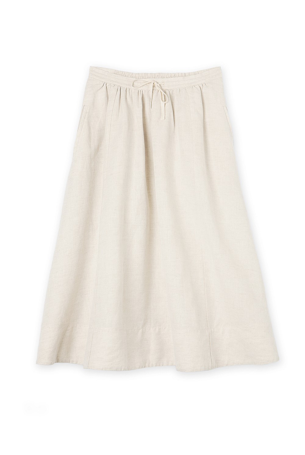 Gathered Flax Linen Cotton Skirt
