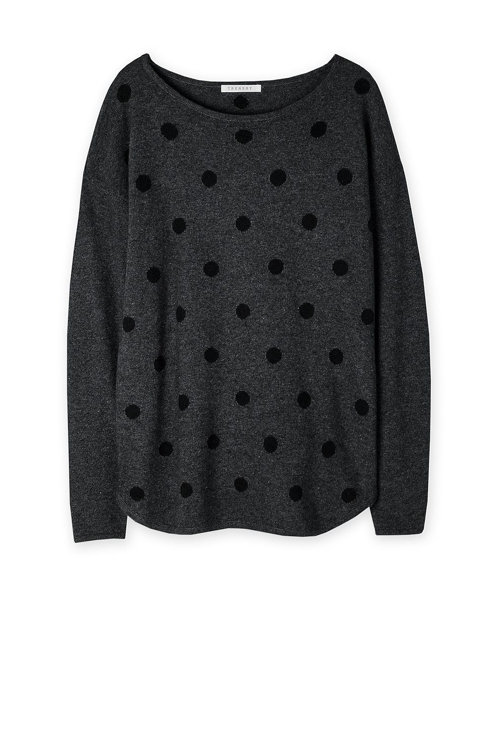 Spotted Curved Hem Knit