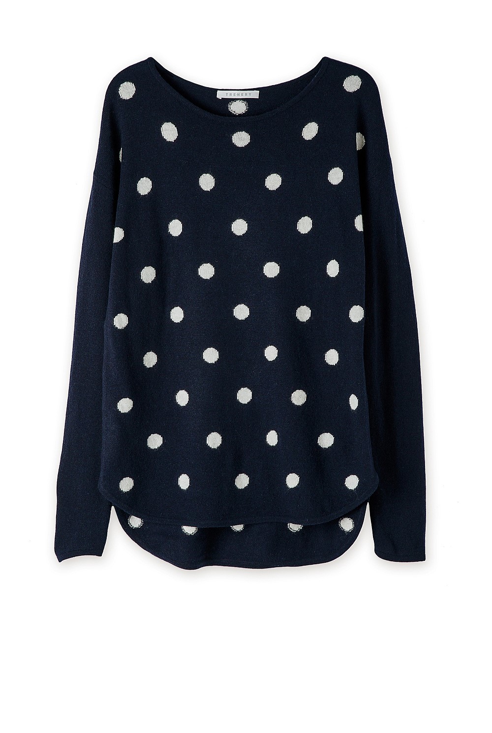 Spotted Curved Hem Knit