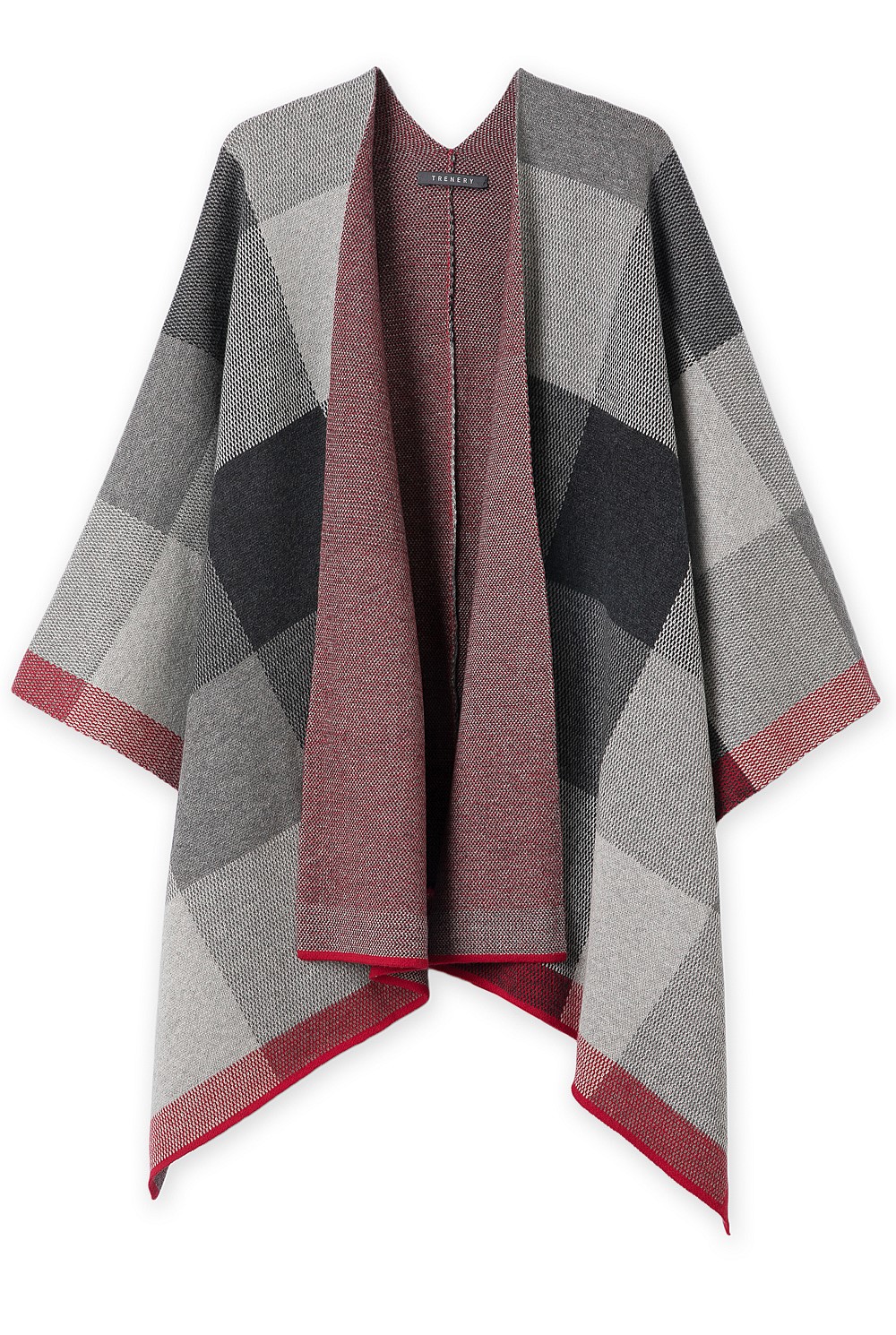 Merino Blend Check Poncho