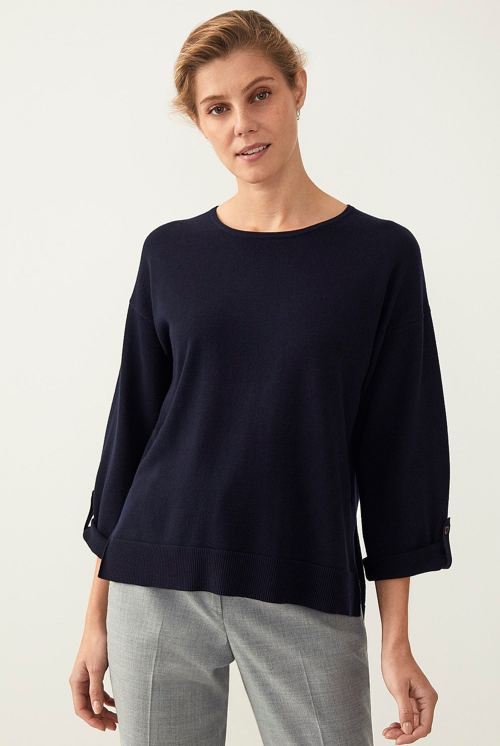 Wool Blend Tab Sleeve Knit