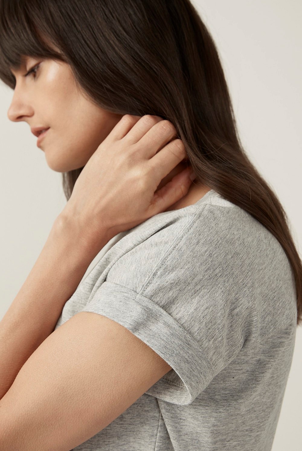 Pima Cotton Cuffed T-Shirt