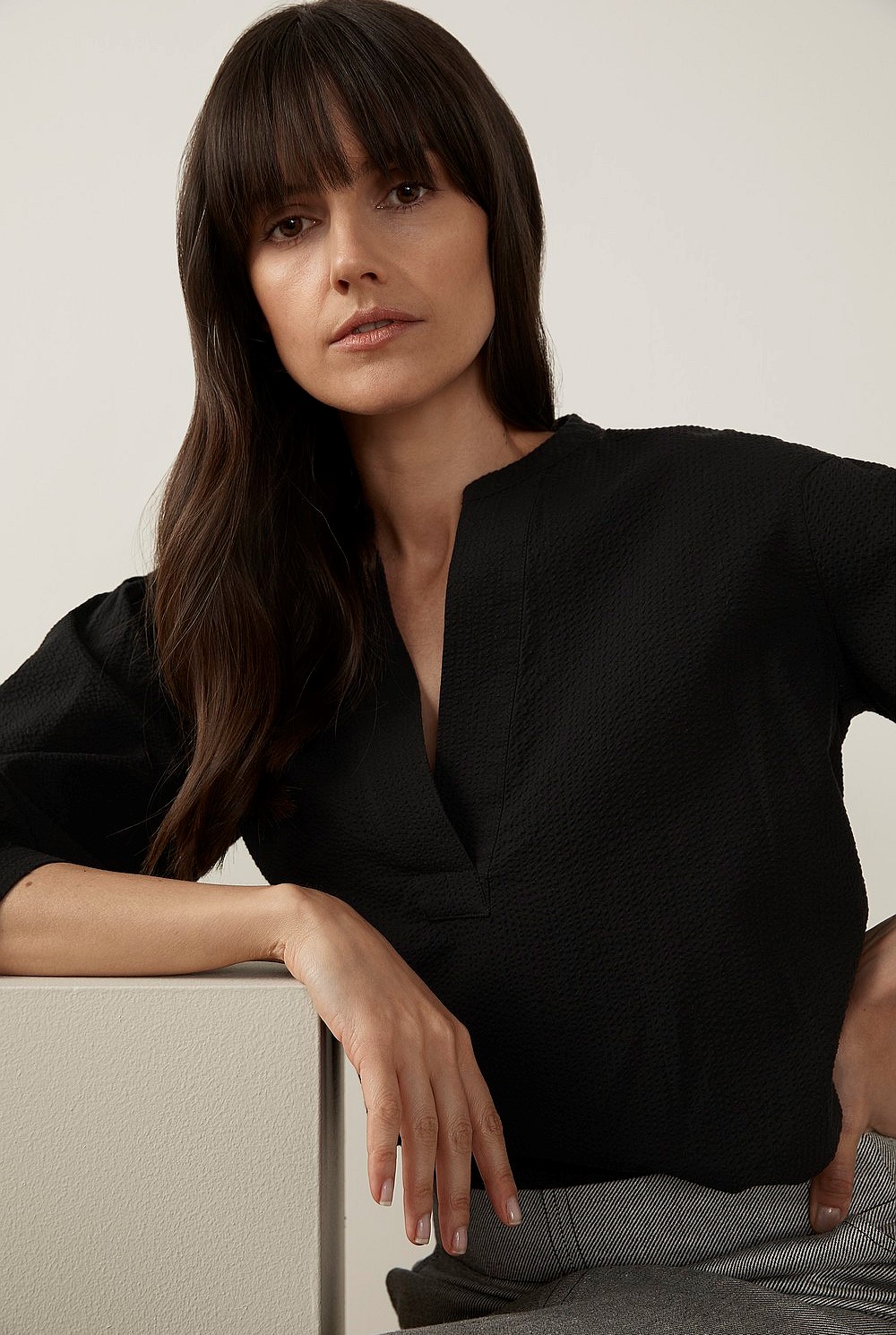 Cotton Seersucker Blouse