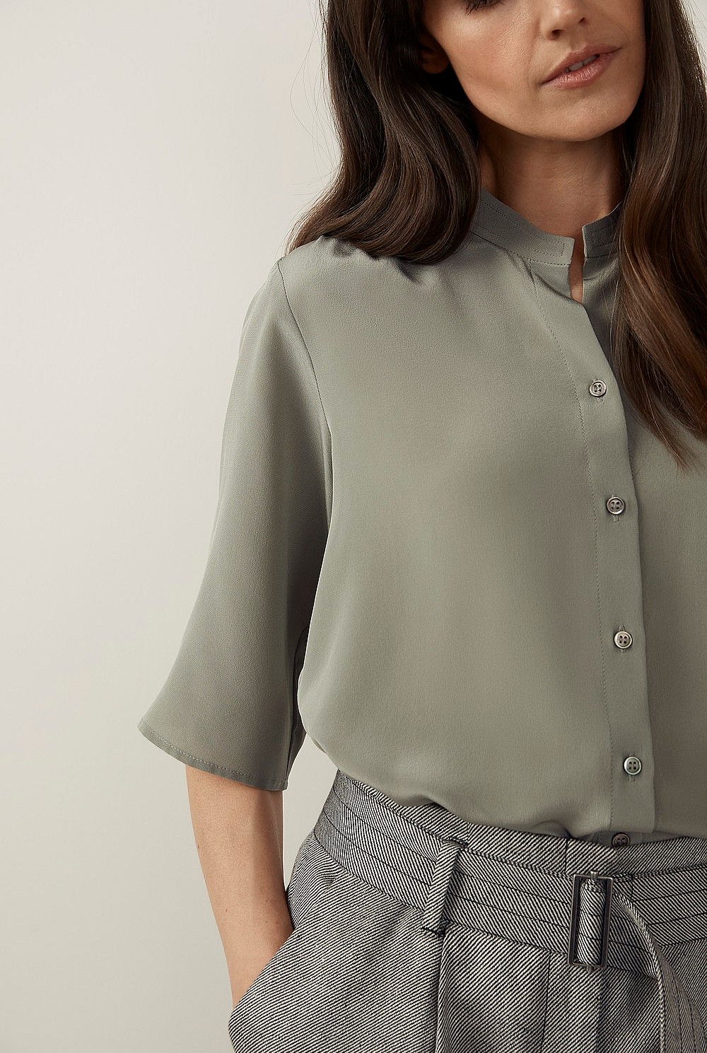 Gathered Silk Top