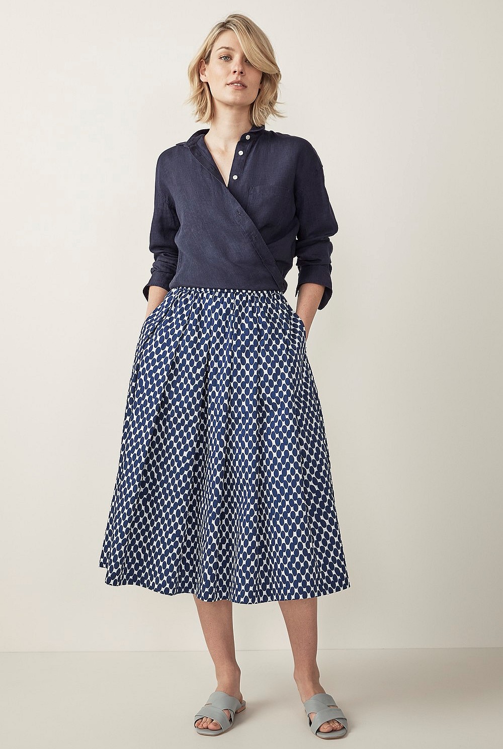 Overlay Spot Pleat Skirt