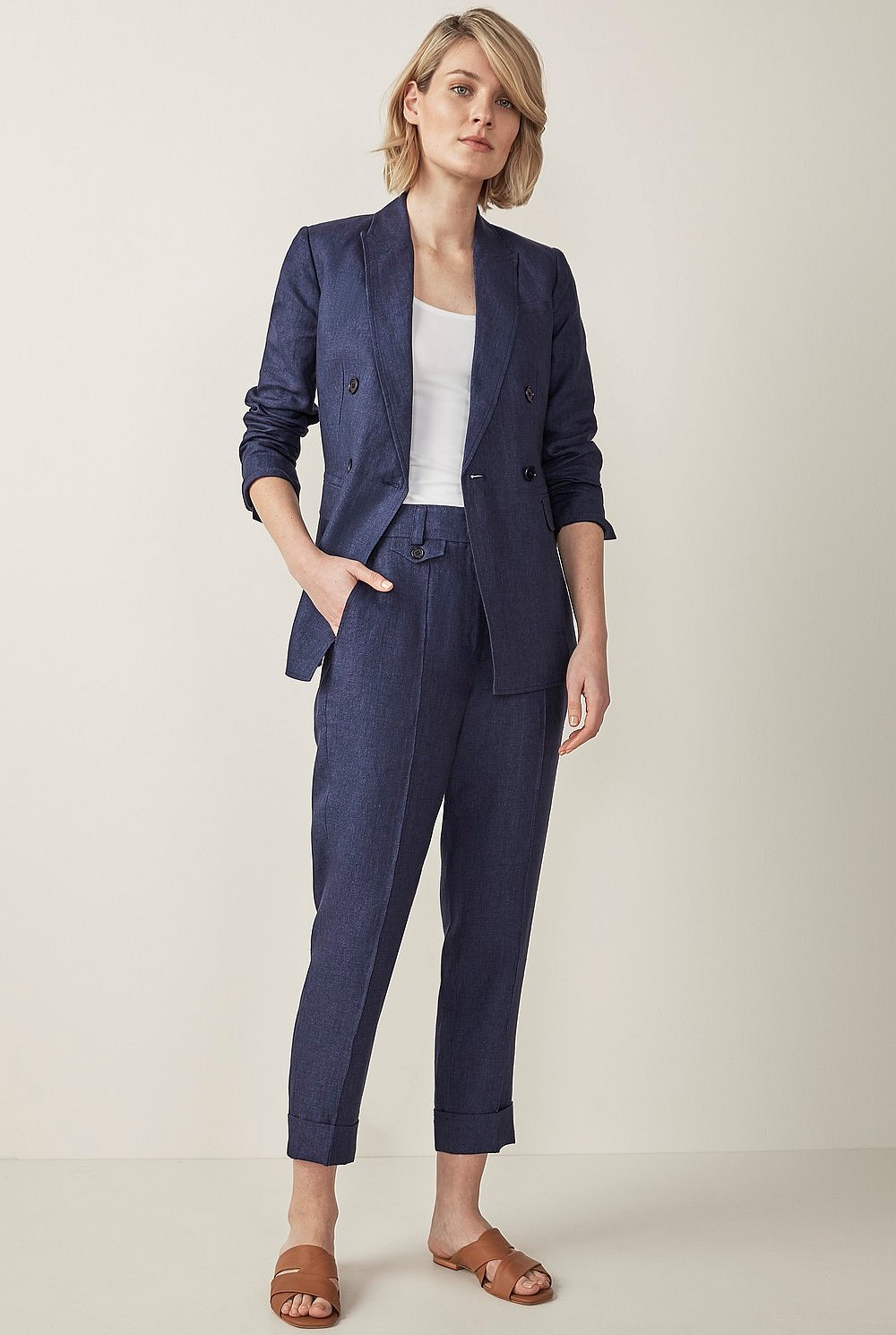 Linen Delave Cuffed Pant