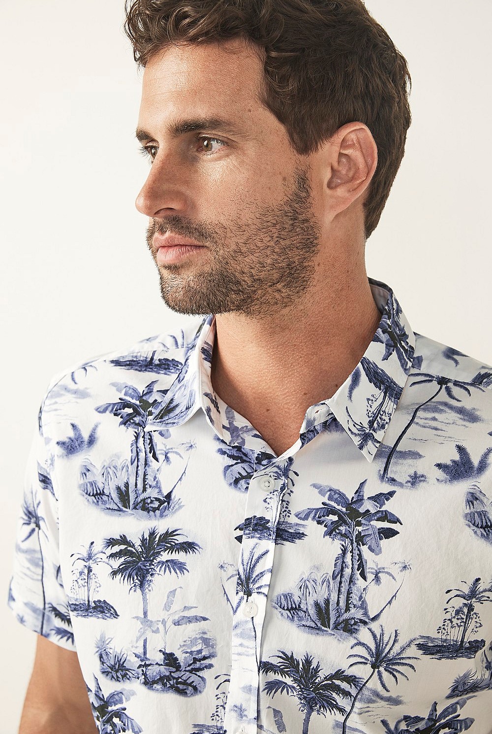 Island Print Short Sleeve Shirt