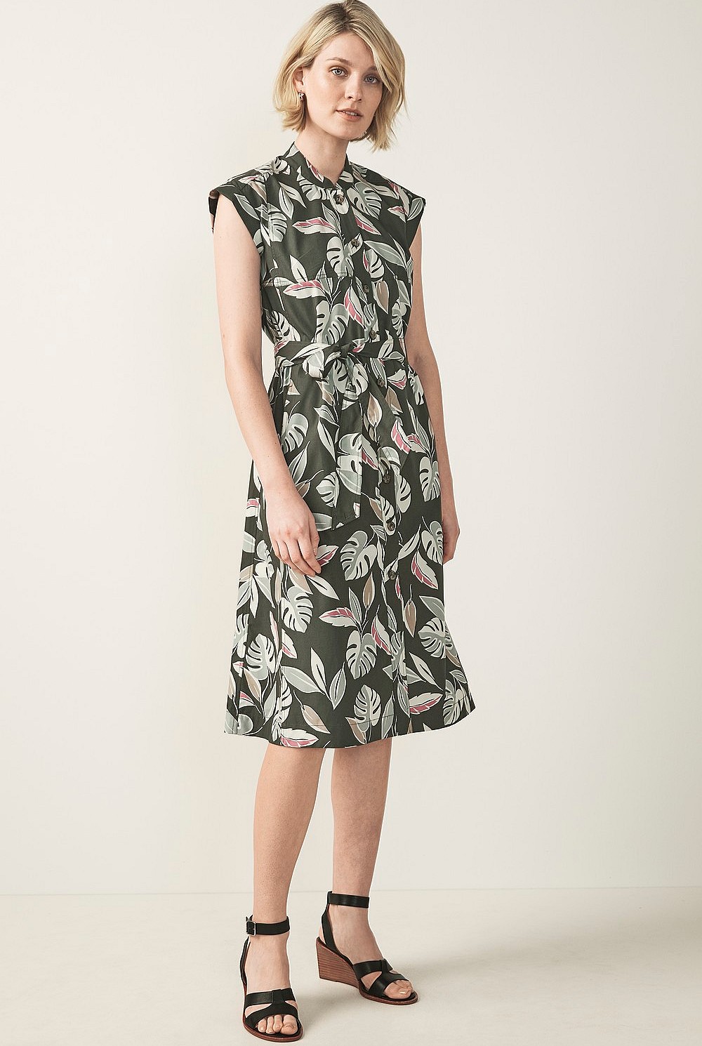 Cotton Poplin Tropical Dress