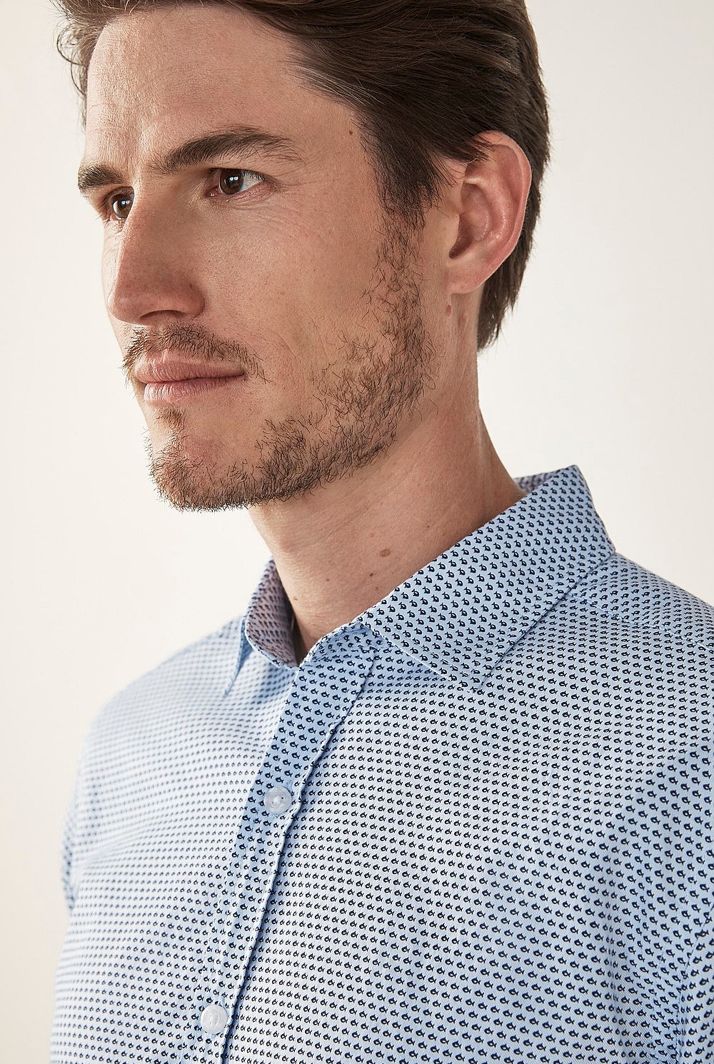 Chambray Ocean Print Shirt