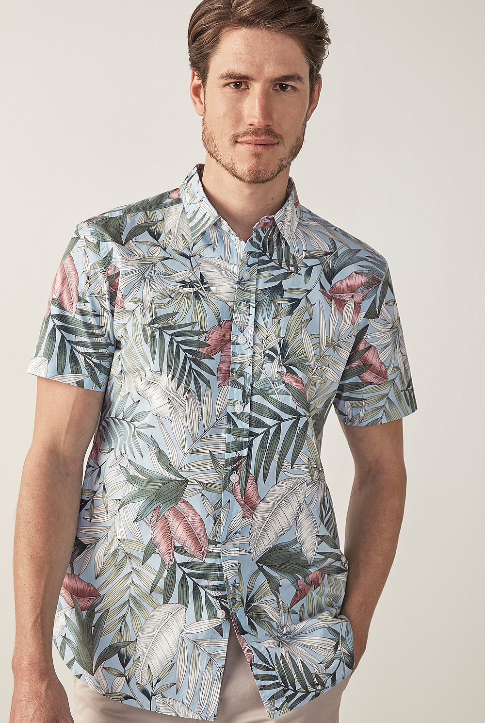Linear Palm Short Sleeve Shirt