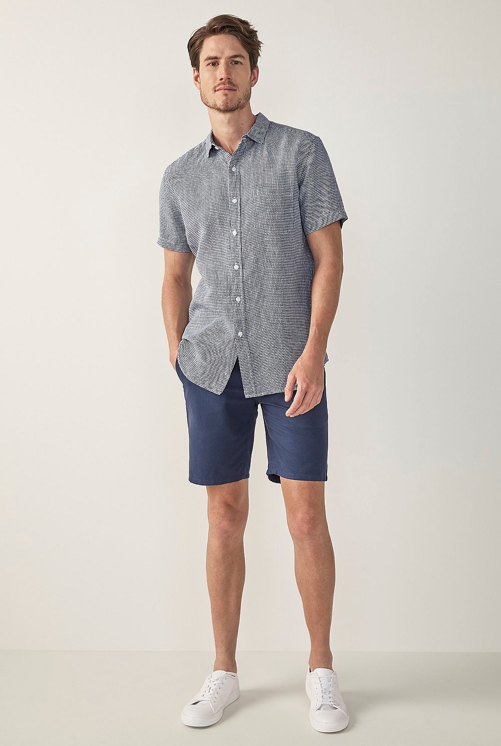 Mini Gingham Linen Shirt