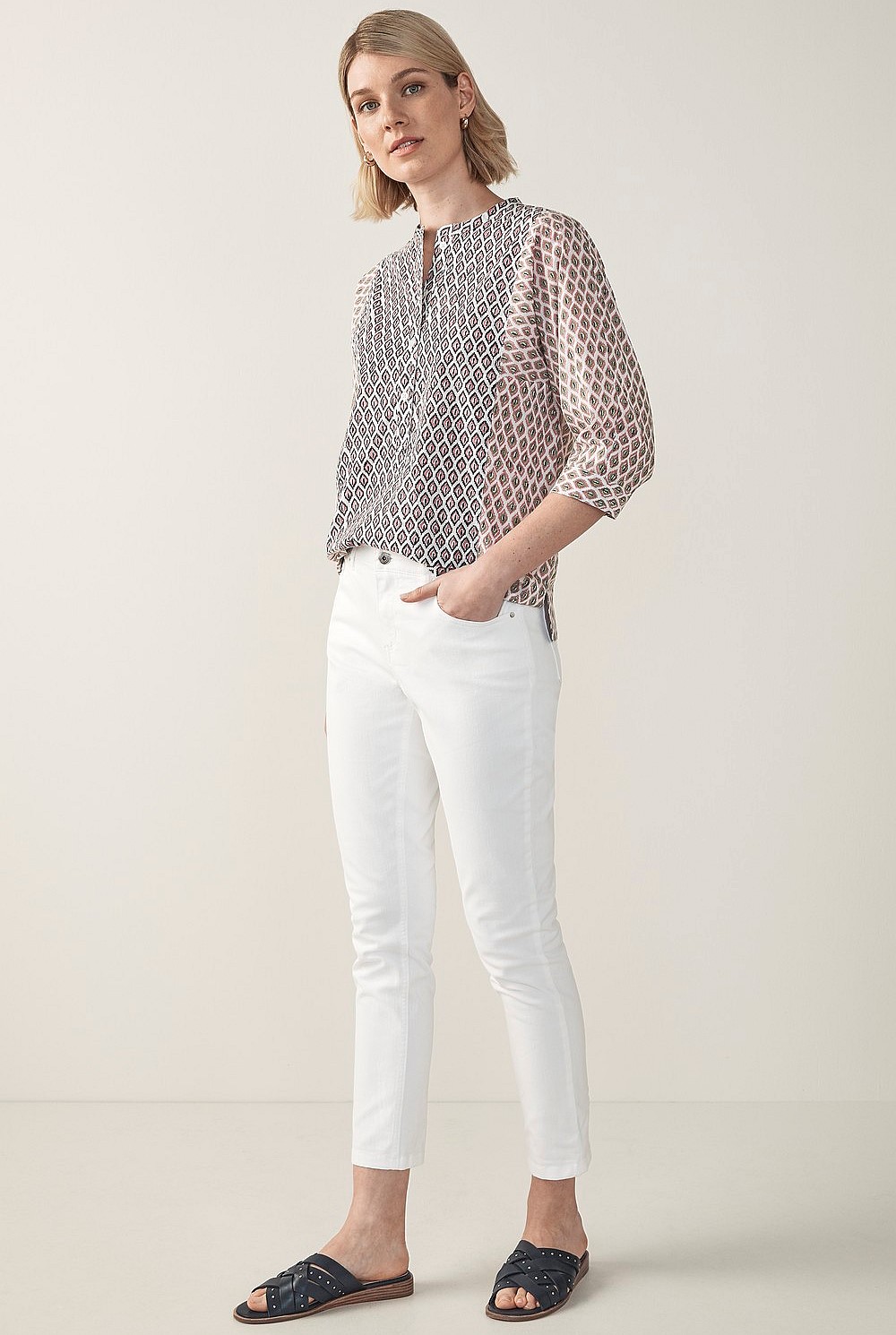 Geometric Block Print Top