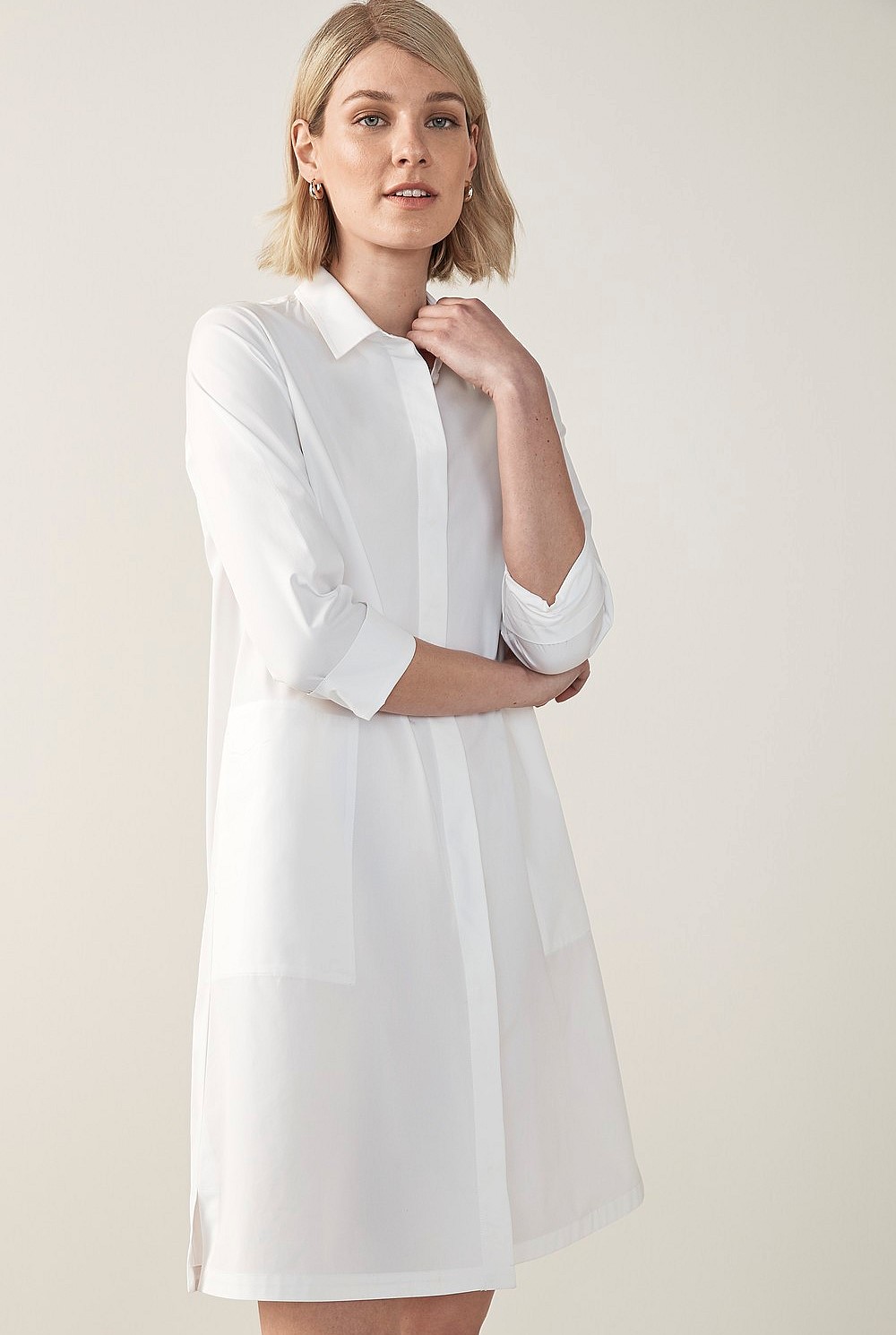Cotton Poplin Shirt Dress