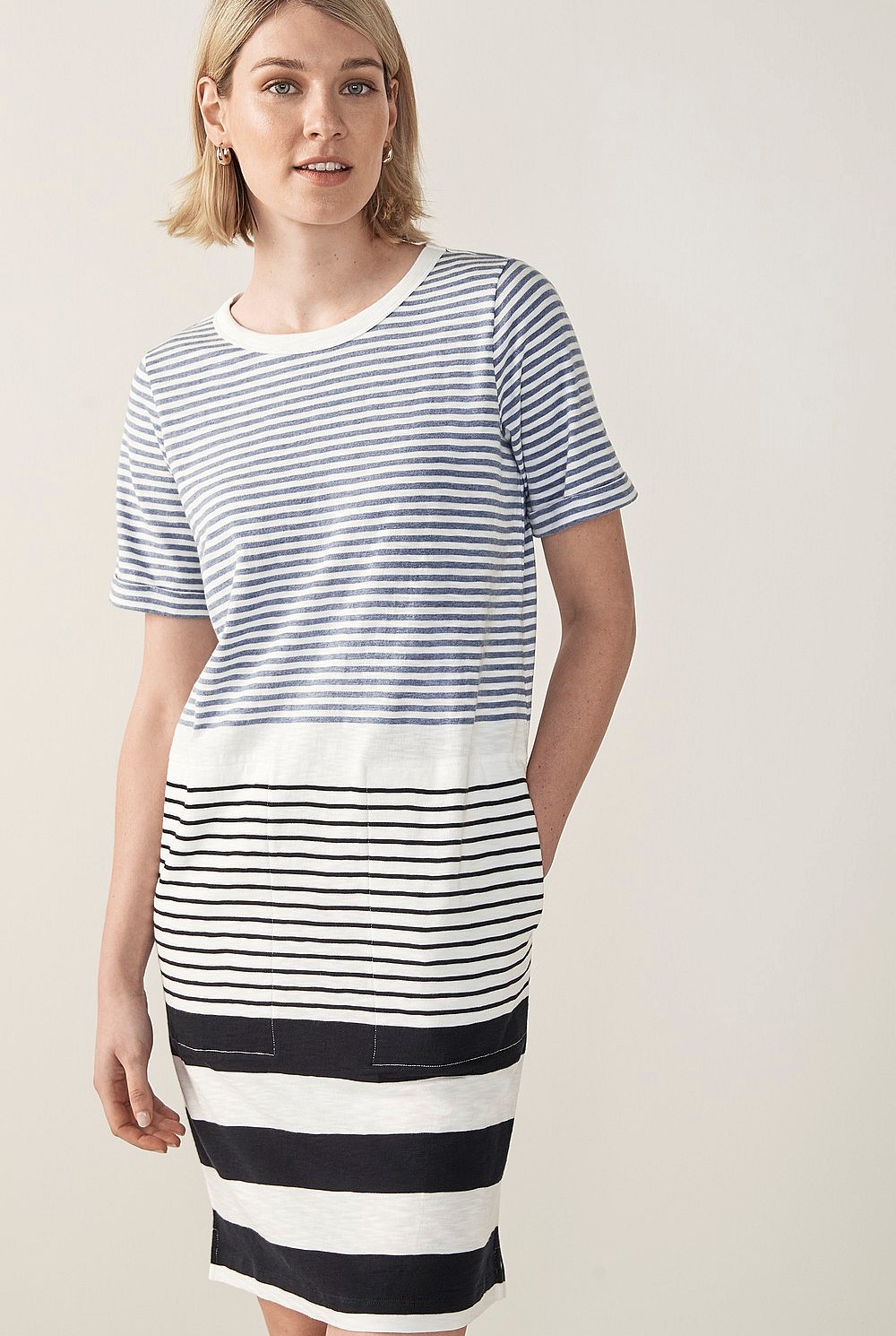 Organic Cotton Dress Mix Stripe Dress