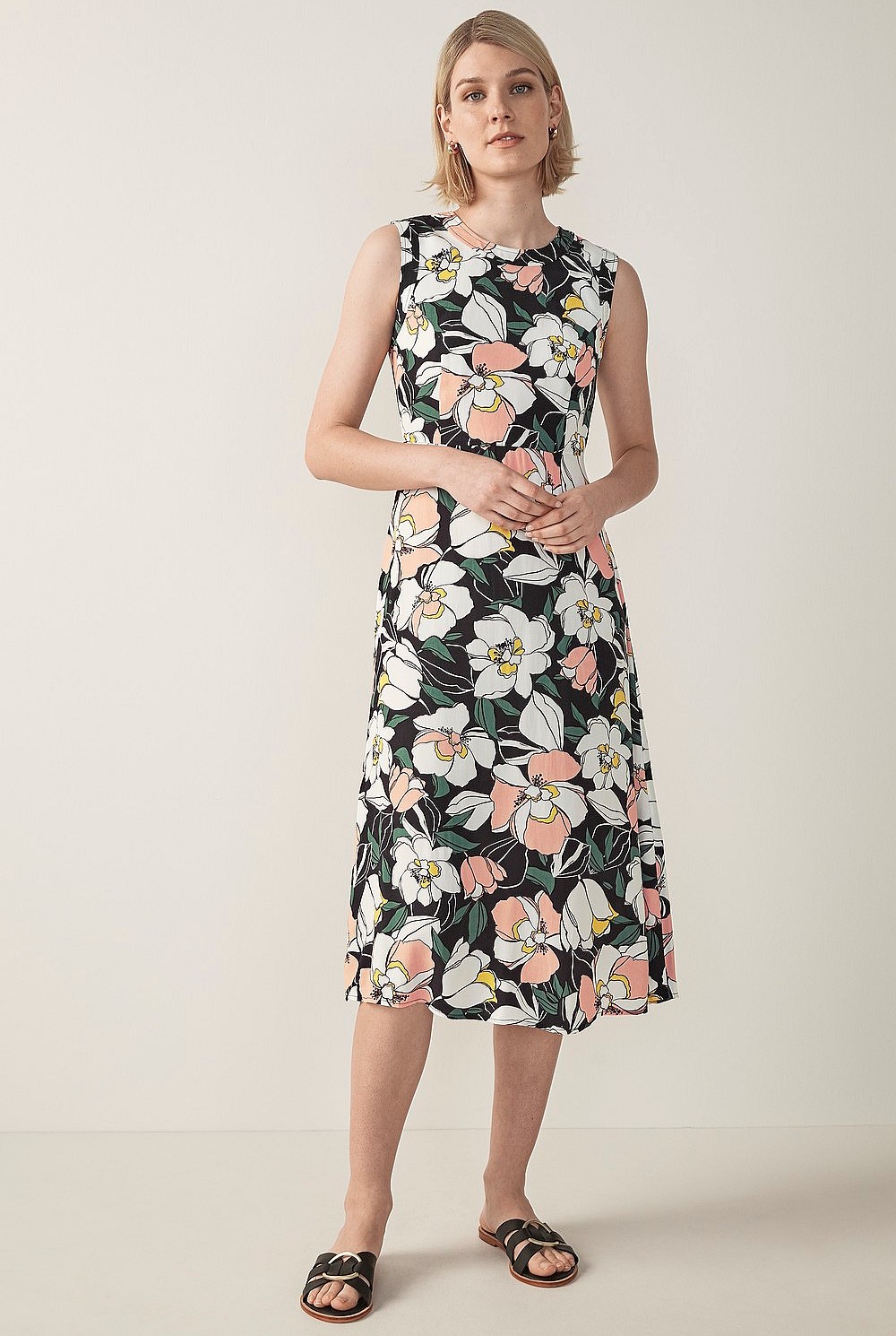 Magnolia Print Dress