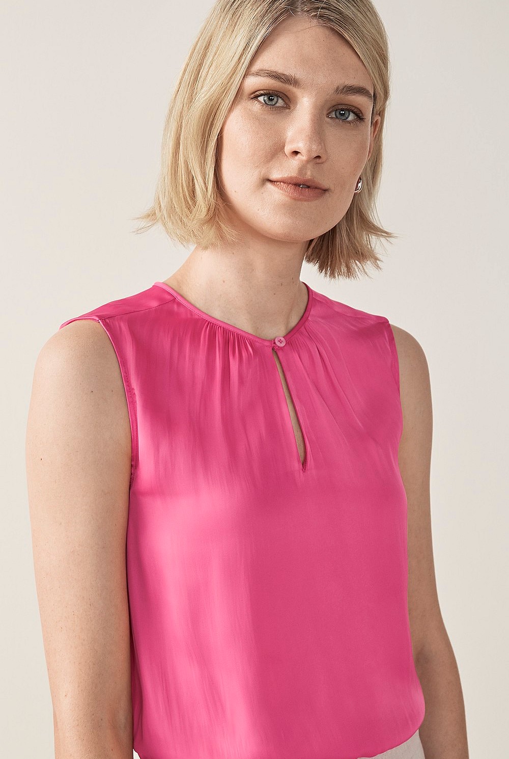 Gathered Neck Shell Top