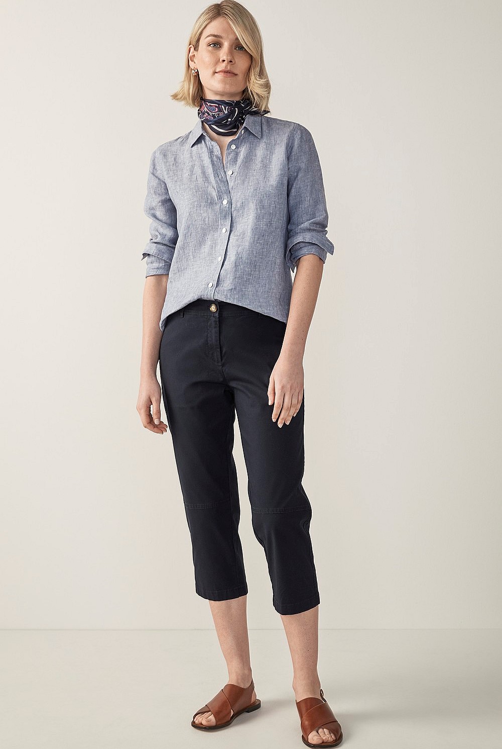 Stretch Cotton Capri Pant