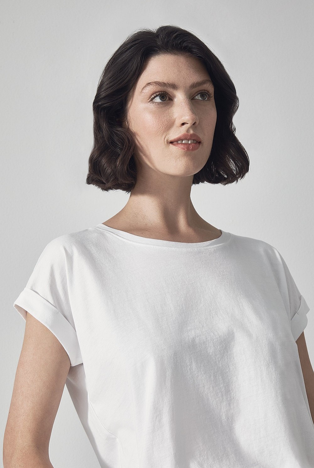 Pima Cotton Cuffed T-Shirt