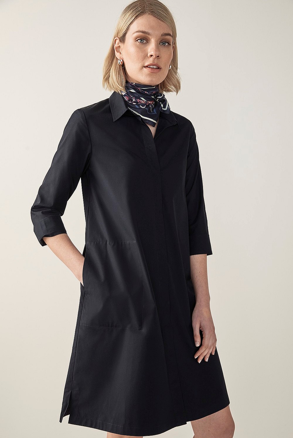 Cotton Poplin Shirt Dress