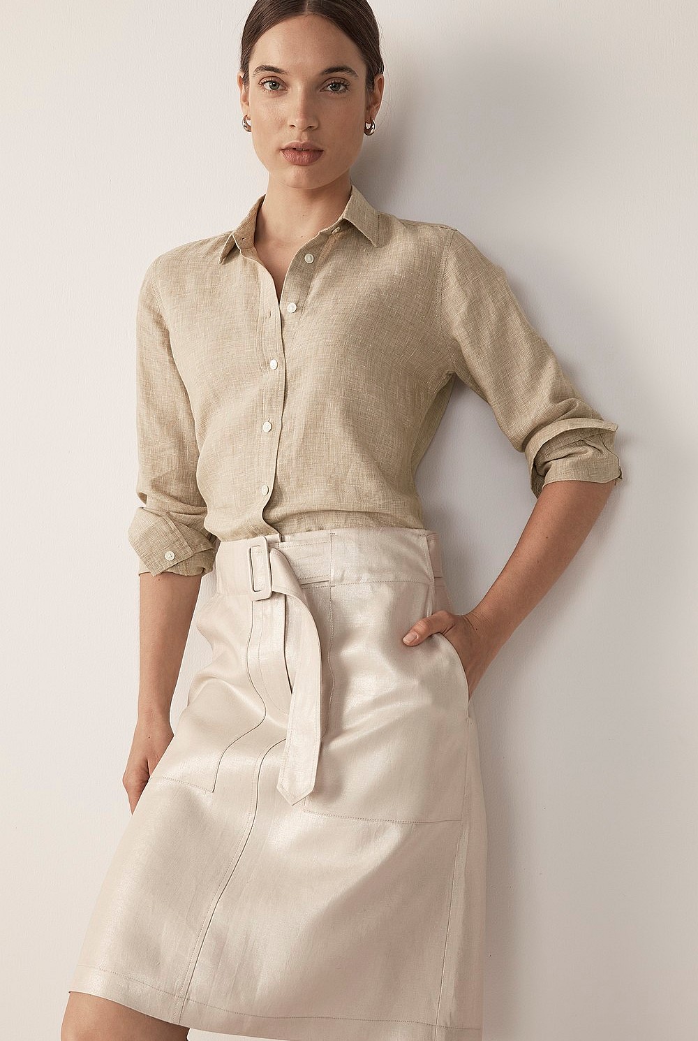 Metallic Pencil Skirt