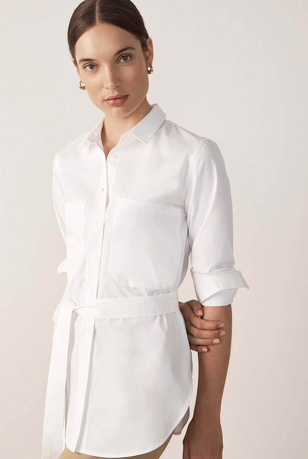 Cotton Poplin Tunic Shirt