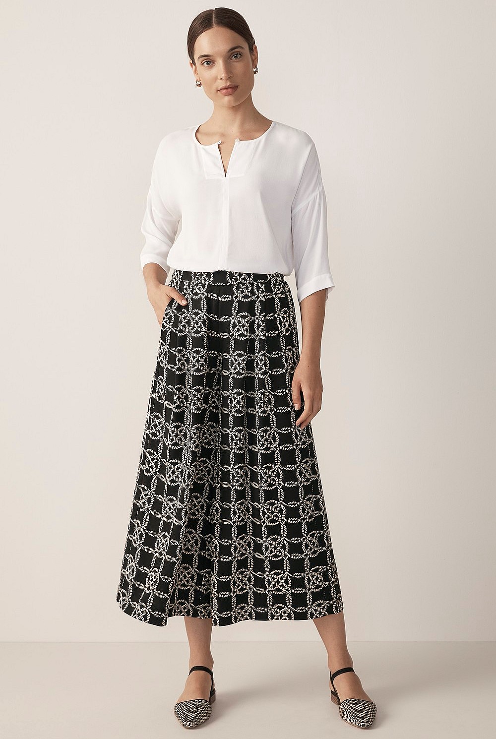 Rope Print Wide Leg Pant