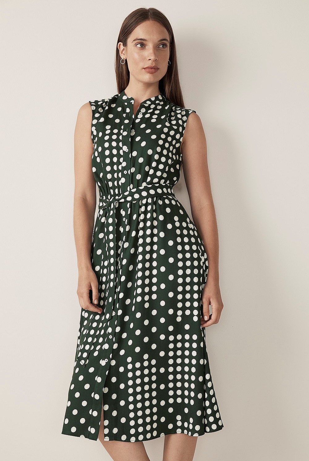 Block Spot Sleeveless Dress