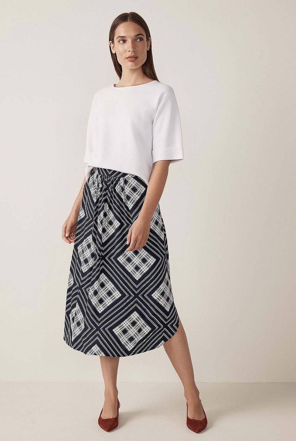 Geo Tile Print Skirt