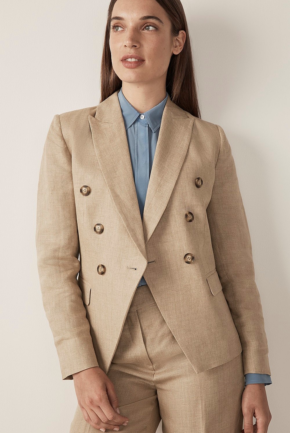Linen Double Breasted Blazer