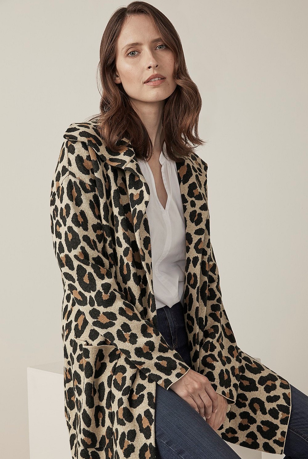 Cotton Blend Ocelot Cardigan