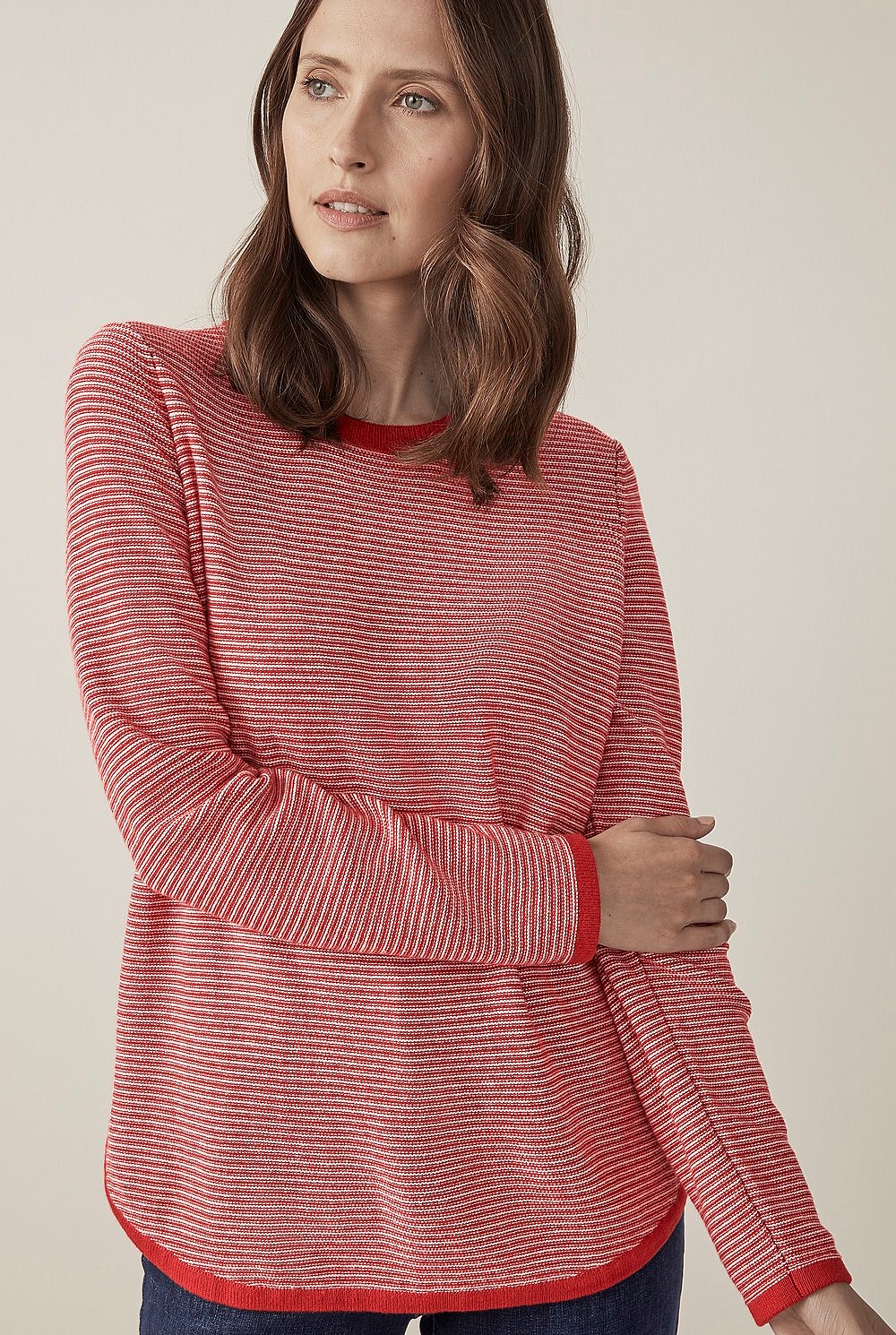 Stripe Merino Cotton Knit