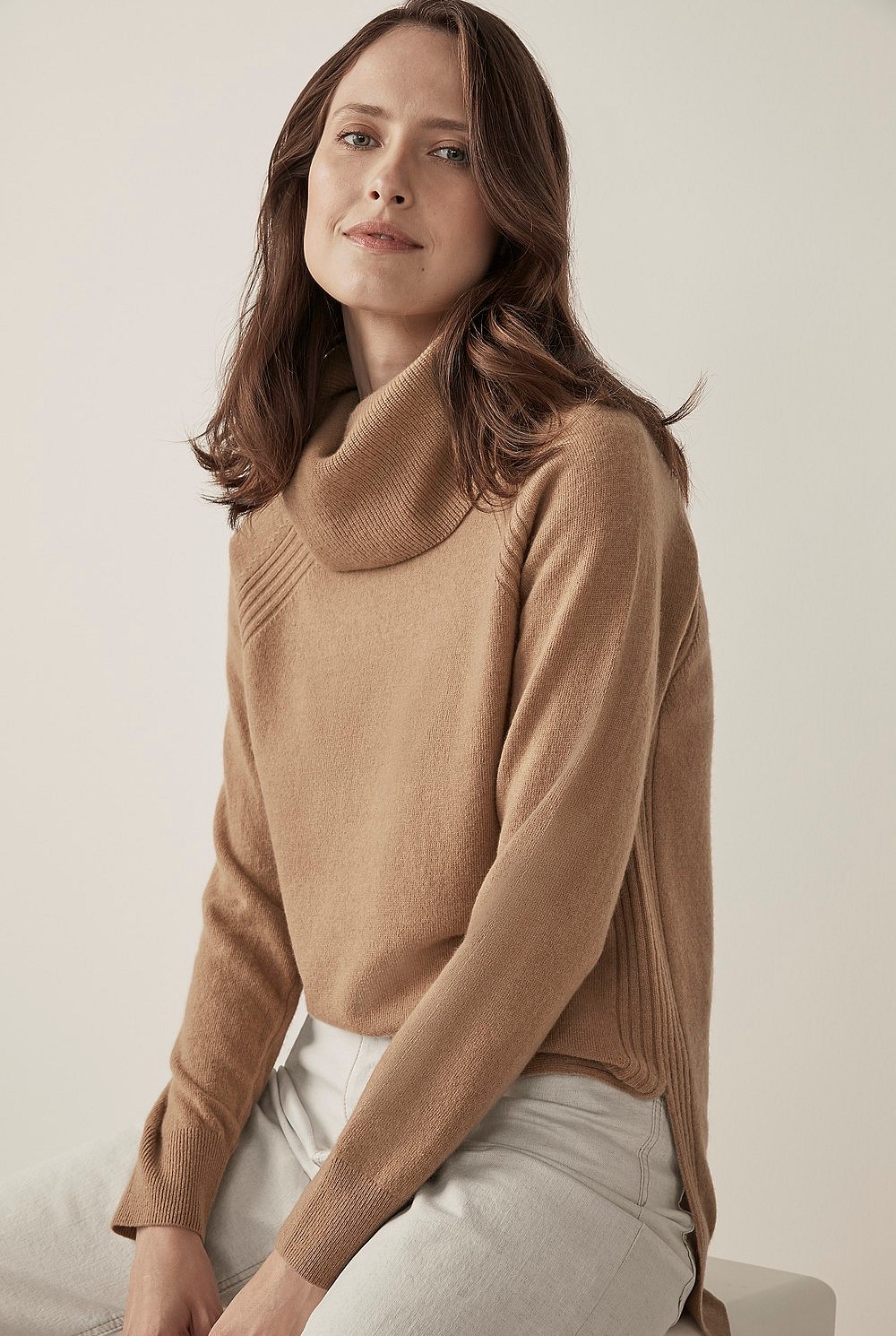 Merino Cashmere Roll Neck Tunic