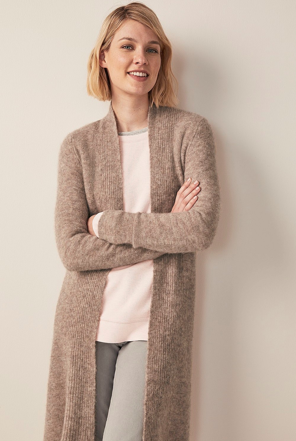 Alpaca Blend Rib Cardigan