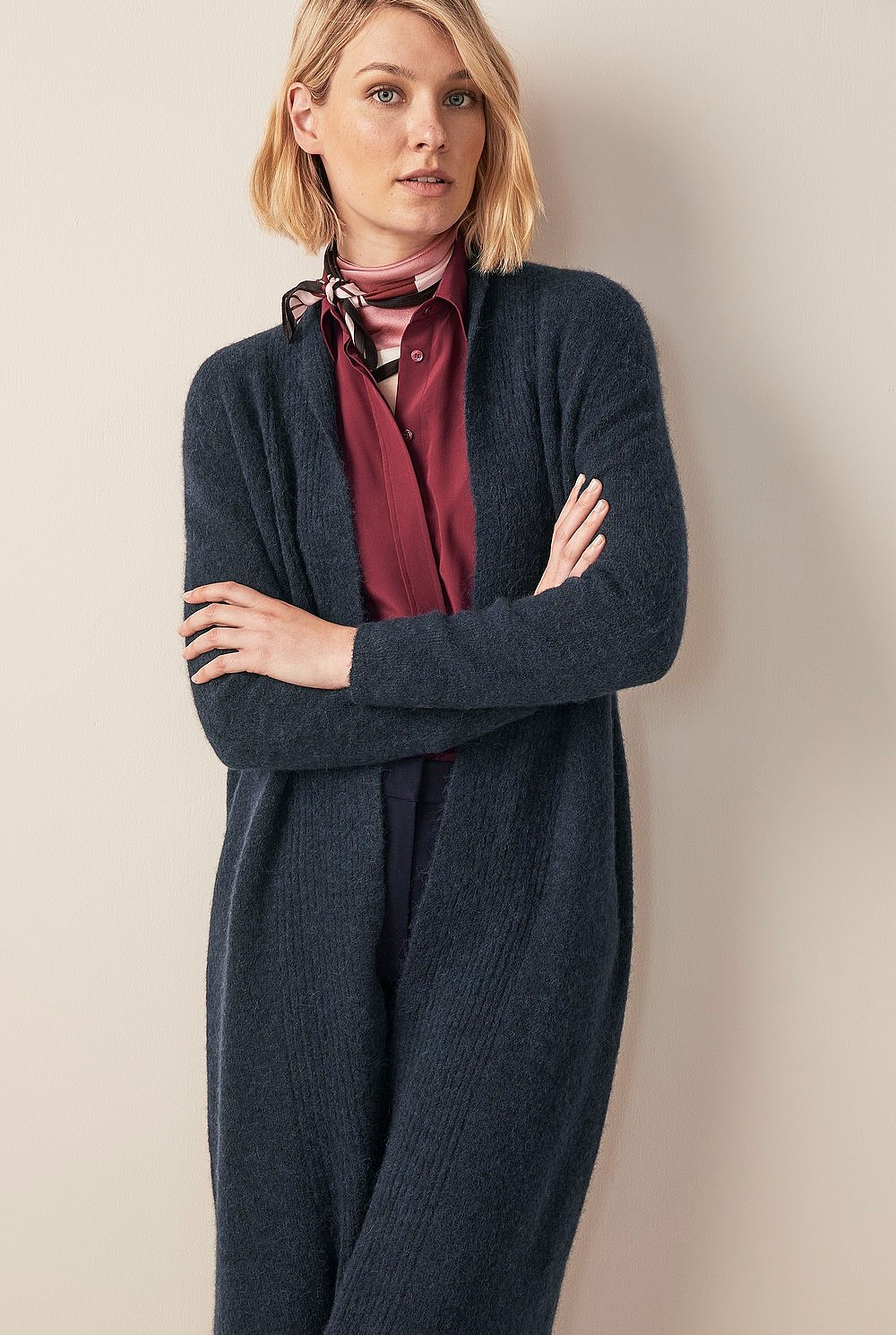 Alpaca Blend Rib Cardigan